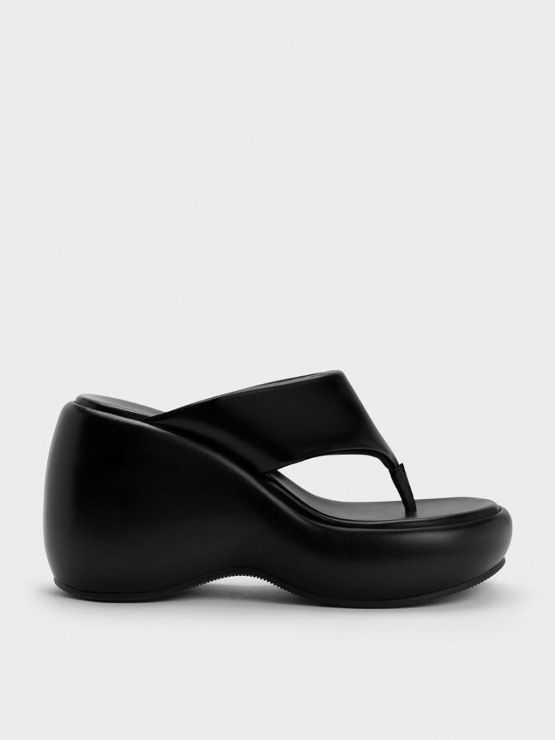 Pantofi Platforma Charles & Keith Noemi Platforma Negrii | 359TRCMAJ