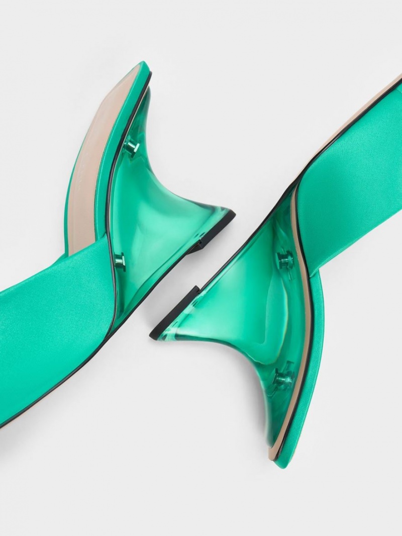 Pantofi Platforma Charles & Keith Recycled Polyester Sculptural Heel Turcoaz | 815LHEFRN