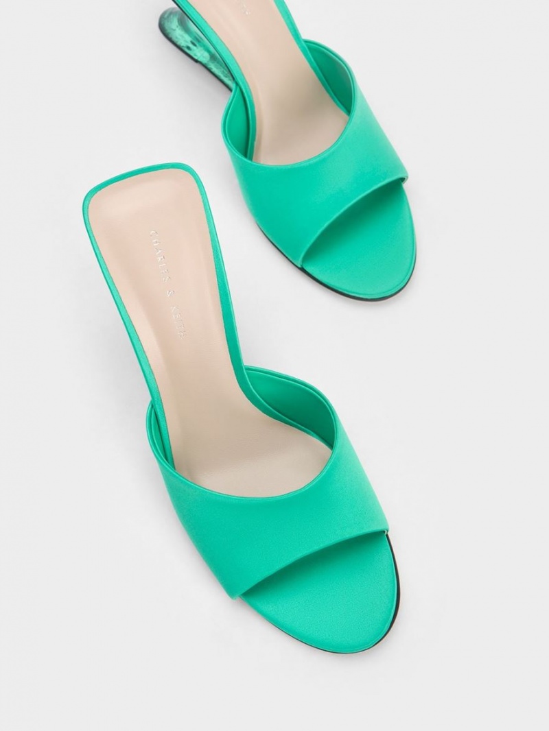Pantofi Platforma Charles & Keith Recycled Polyester Sculptural Heel Turcoaz | 815LHEFRN