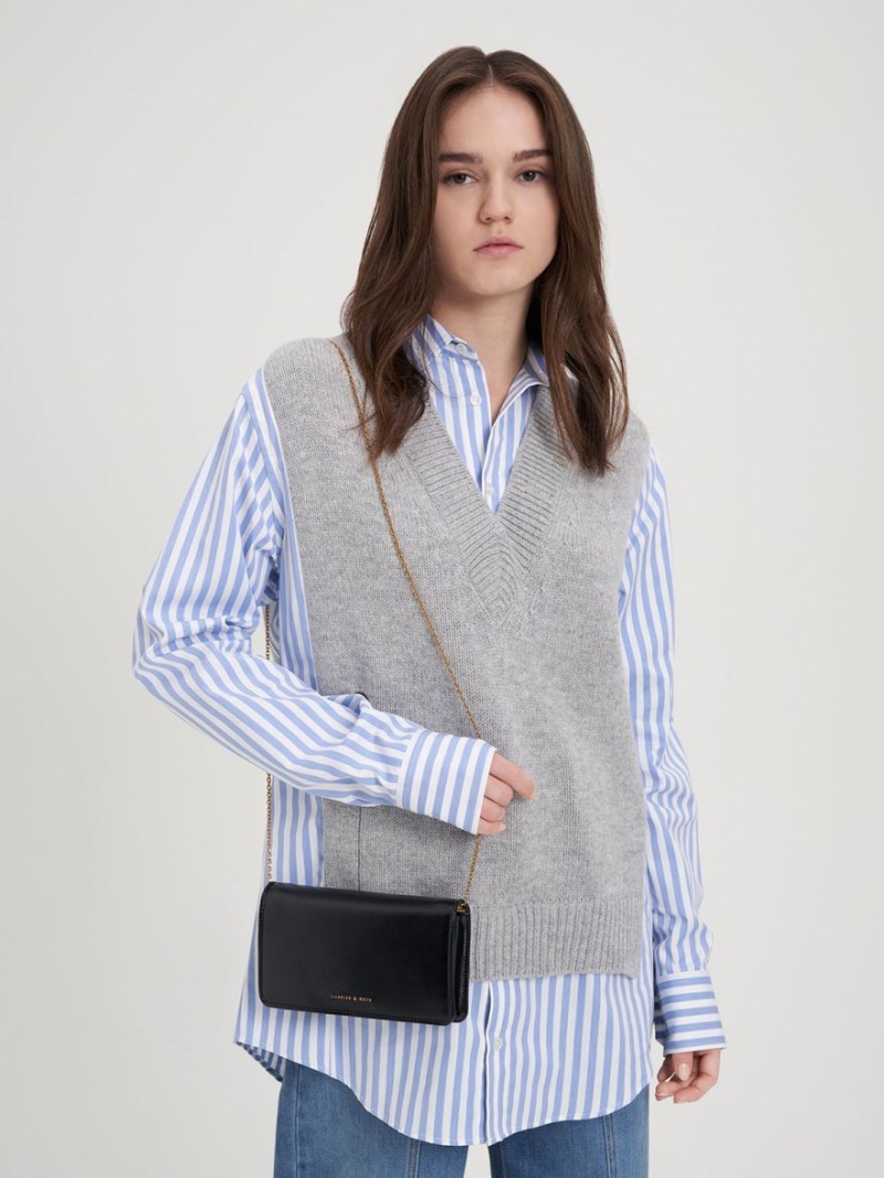 Portofel Charles & Keith Long Negrii | 718HSFDWK