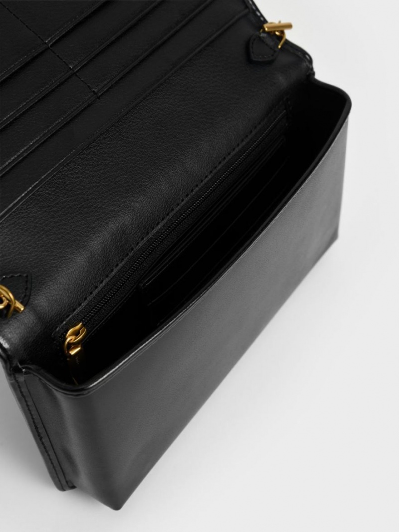 Portofel Charles & Keith Long Negrii | 718HSFDWK