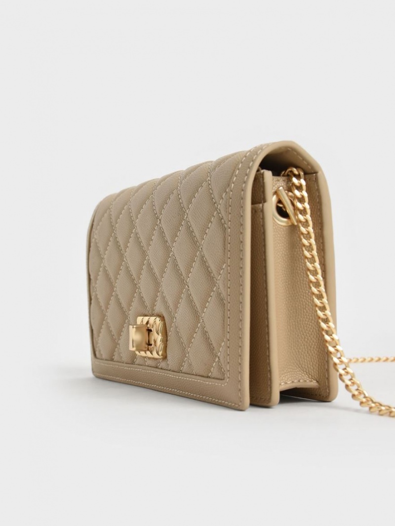 Portofel Charles & Keith Micaela Matlasat Long Maro | 253CVPEJO