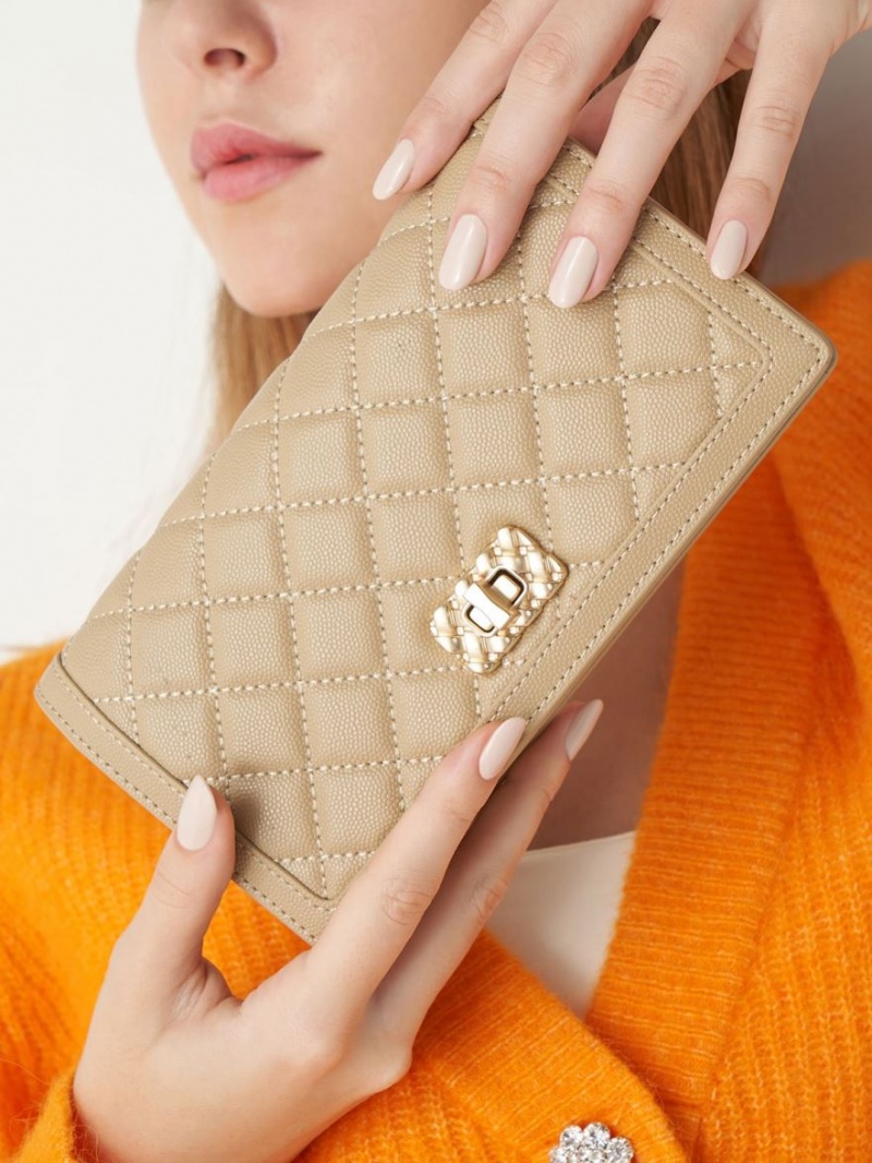 Portofel Charles & Keith Micaela Matlasat Long Maro | 253CVPEJO