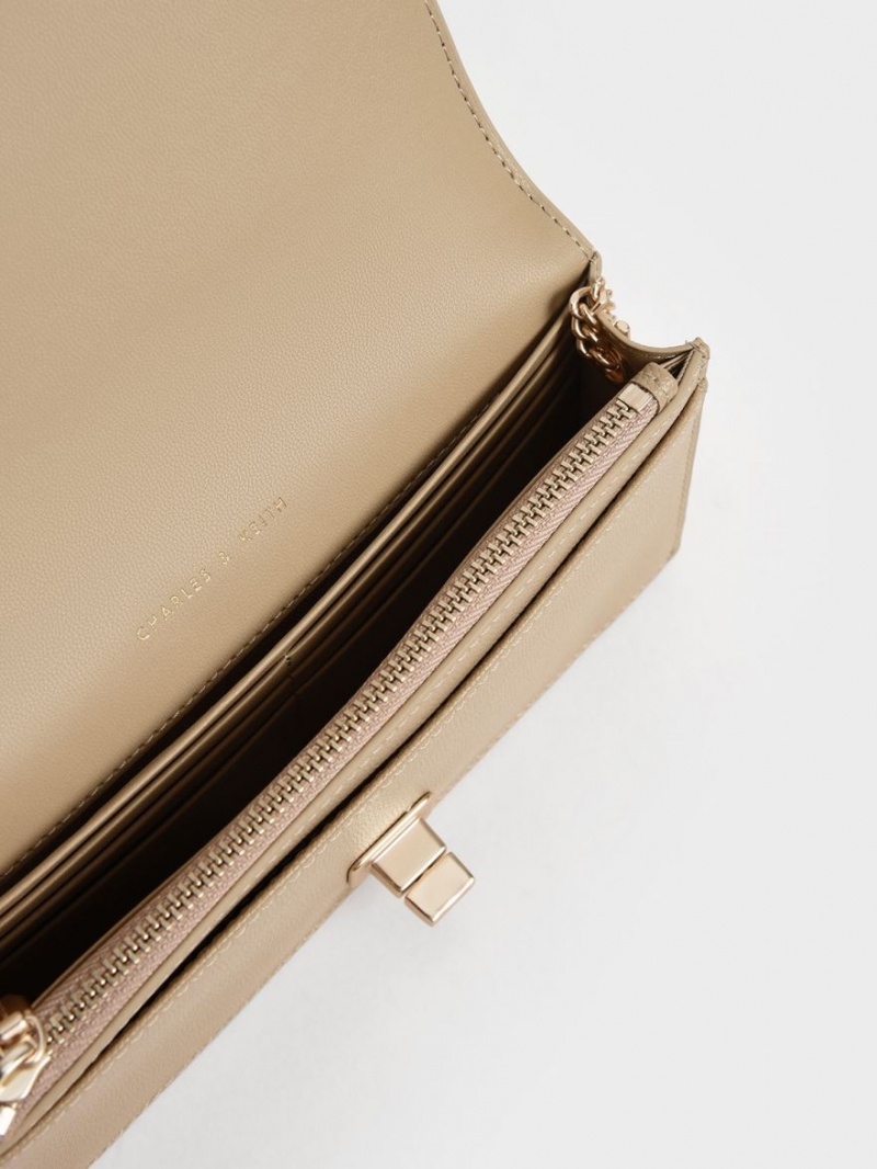 Portofel Charles & Keith Micaela Matlasat Long Maro | 253CVPEJO