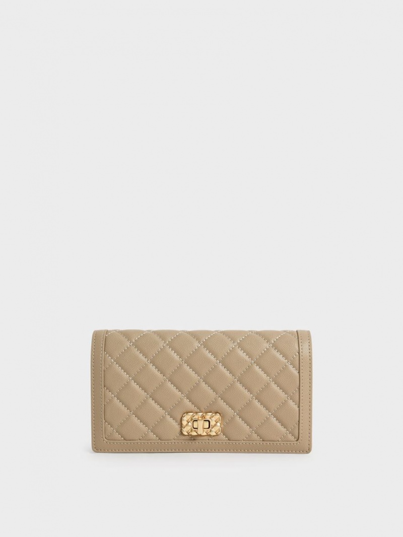 Portofel Charles & Keith Micaela Matlasat Long Maro | 253CVPEJO