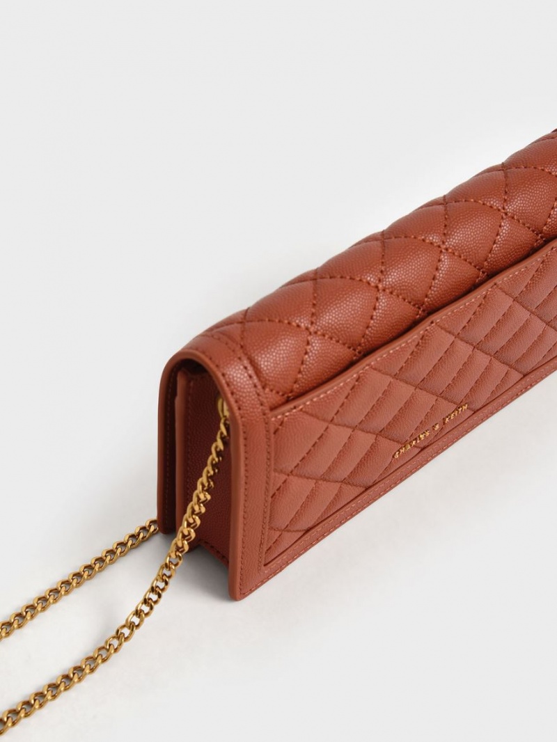 Portofel Charles & Keith Micaela Matlasat Long Rosii Inchis | 903MLKDPH