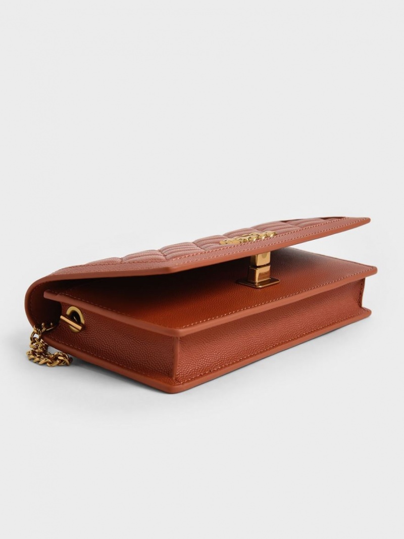 Portofel Charles & Keith Micaela Matlasat Long Rosii Inchis | 903MLKDPH