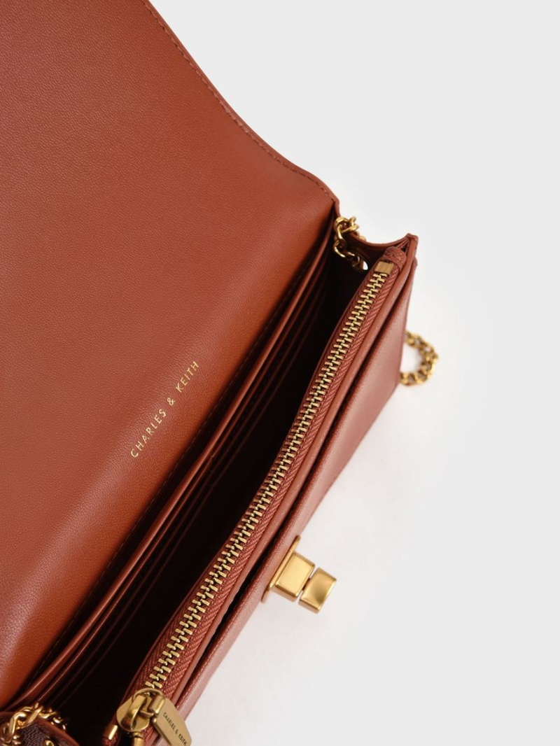 Portofel Charles & Keith Micaela Matlasat Long Rosii Inchis | 903MLKDPH