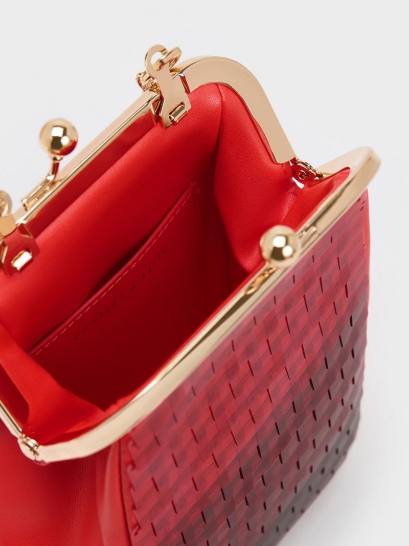Pouches Charles & Keith Disc-Embellished Chain Handle Rosii | 694YKIQDO