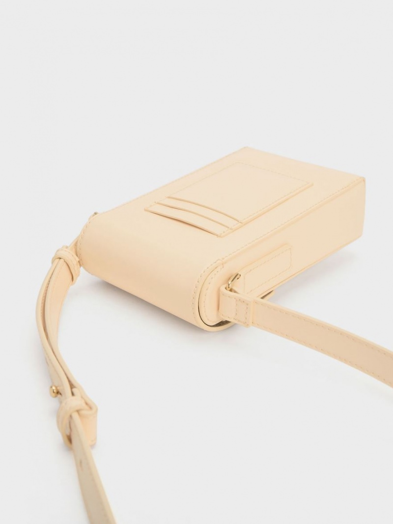 Pouches Charles & Keith Freida Metallic Accent Elongated Bej | 574YJZCRW