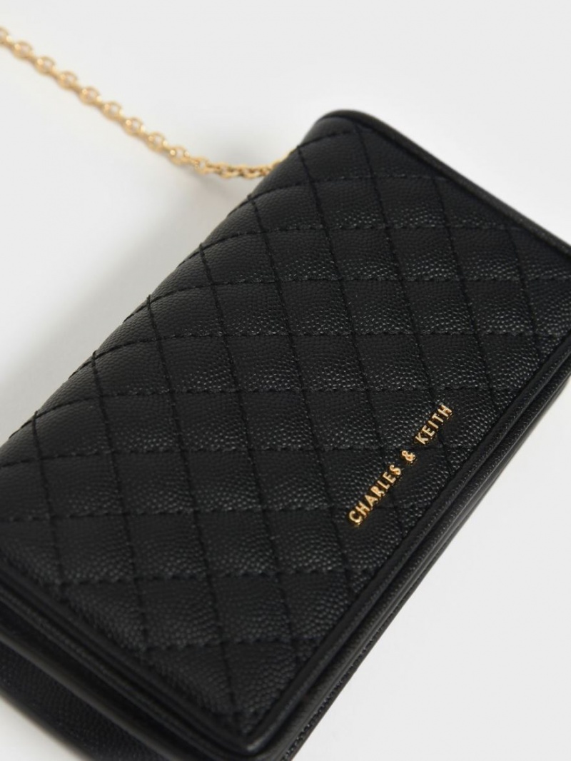Pouches Charles & Keith Matlasat Negrii | 914ZIKJST