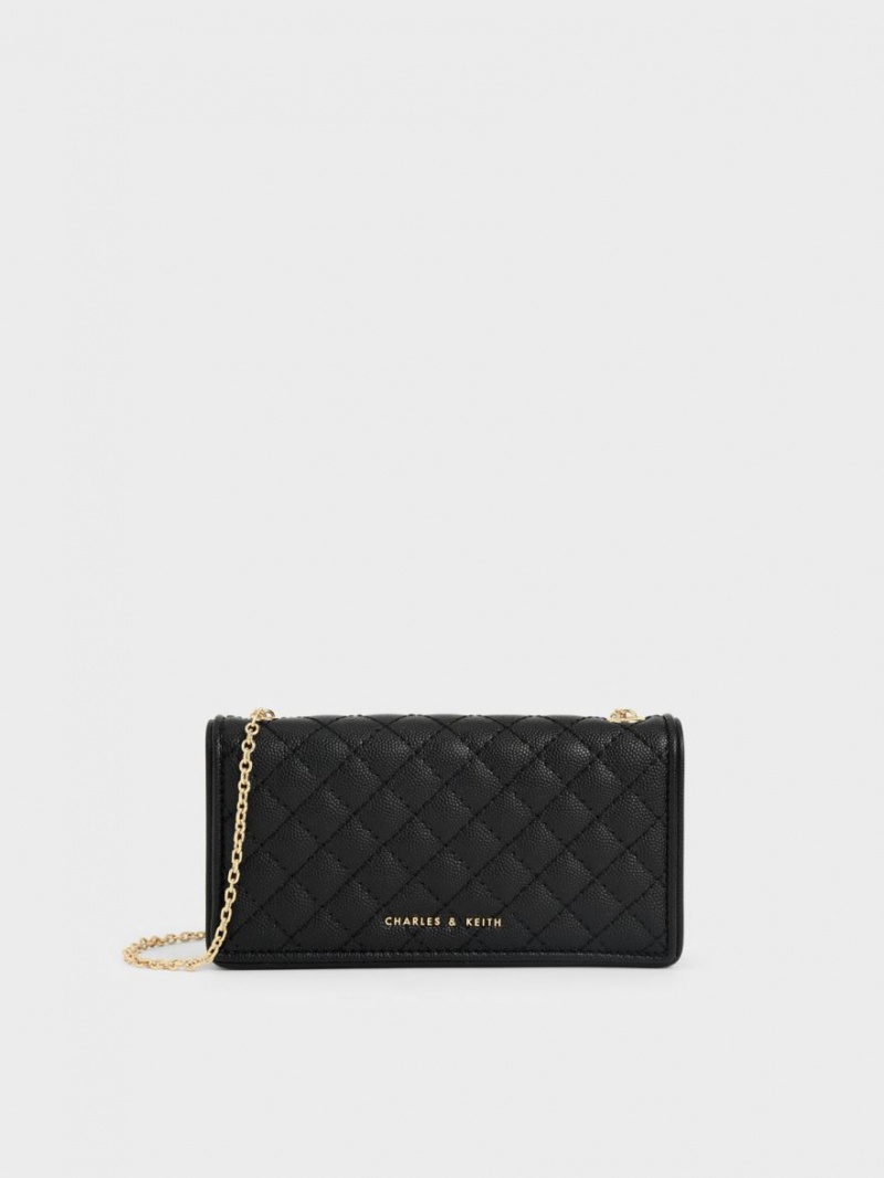 Pouches Charles & Keith Matlasat Negrii | 914ZIKJST
