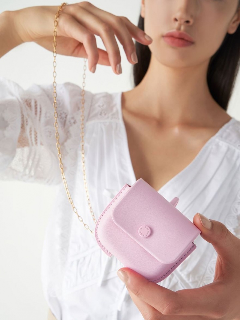 Pouches Charles & Keith Mini AirPods Roz Deschis | 205ZCBYIP