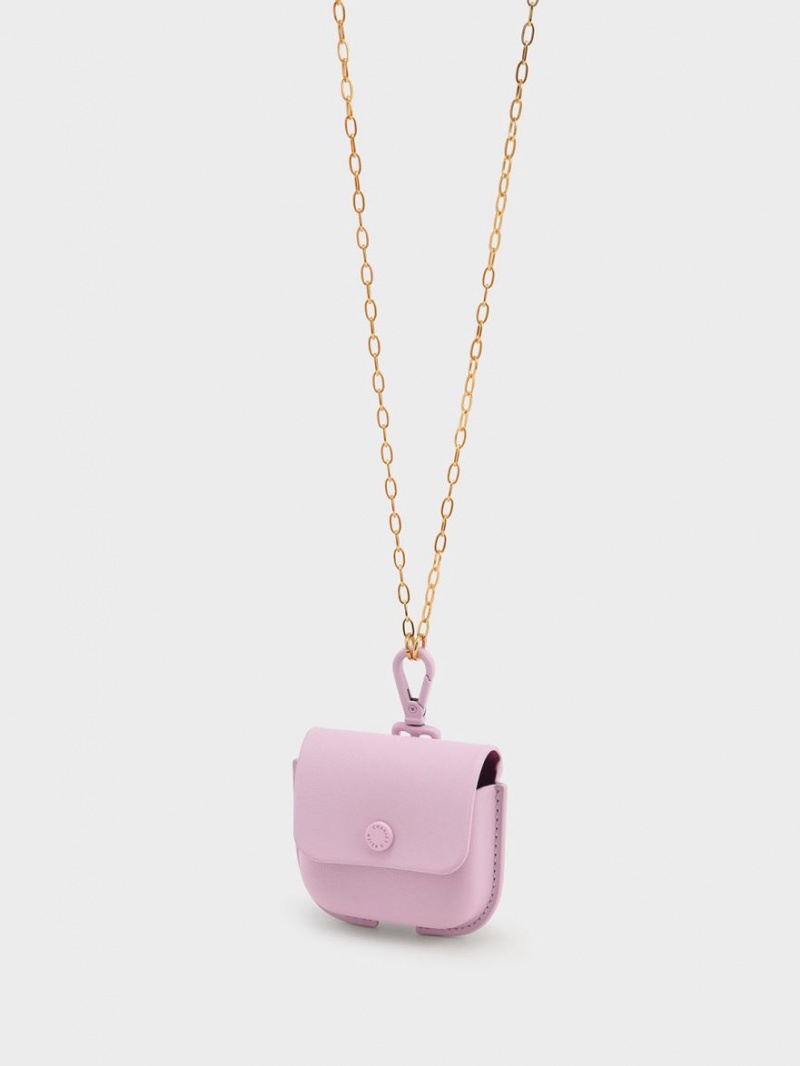 Pouches Charles & Keith Mini AirPods Roz Deschis | 205ZCBYIP