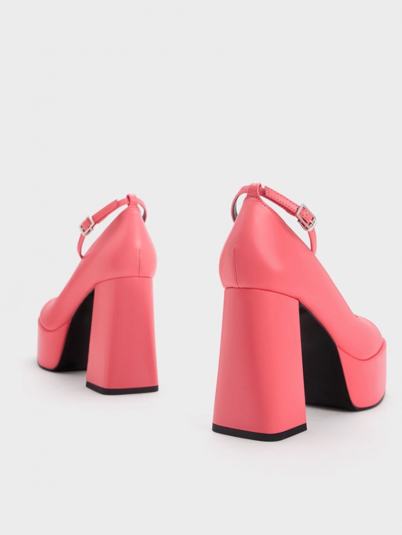 Pumps Charles & Keith Ankle-Curea Platforma Roz | 290OALXWI