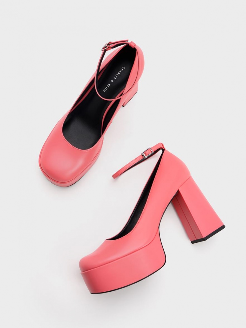 Pumps Charles & Keith Ankle-Curea Platforma Roz | 290OALXWI
