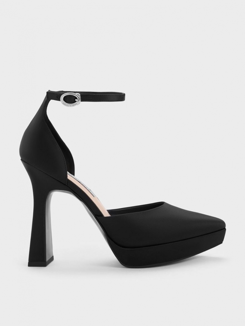 Pumps Charles & Keith Ankle Curea D\'Orsay Negrii | 803NVEIKJ