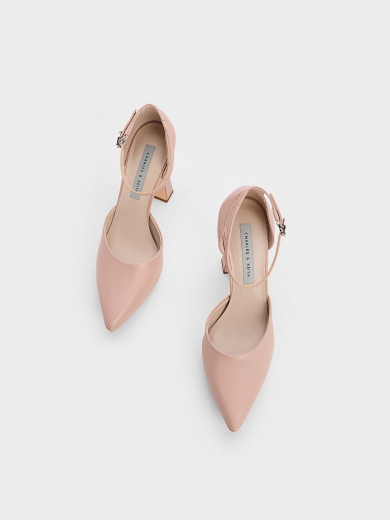 Pumps Charles & Keith Ankle Curea D'Orsay Bej | 915DRVPCK