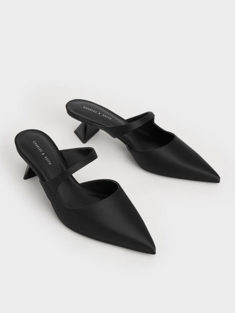 Pumps Charles & Keith Asymmetric Sculptural Heel Negrii | 923OIQECV