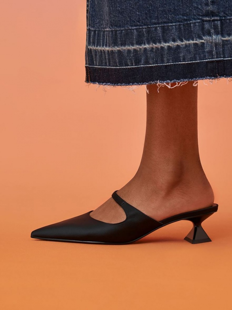 Pumps Charles & Keith Asymmetric Sculptural Heel Negrii | 923OIQECV
