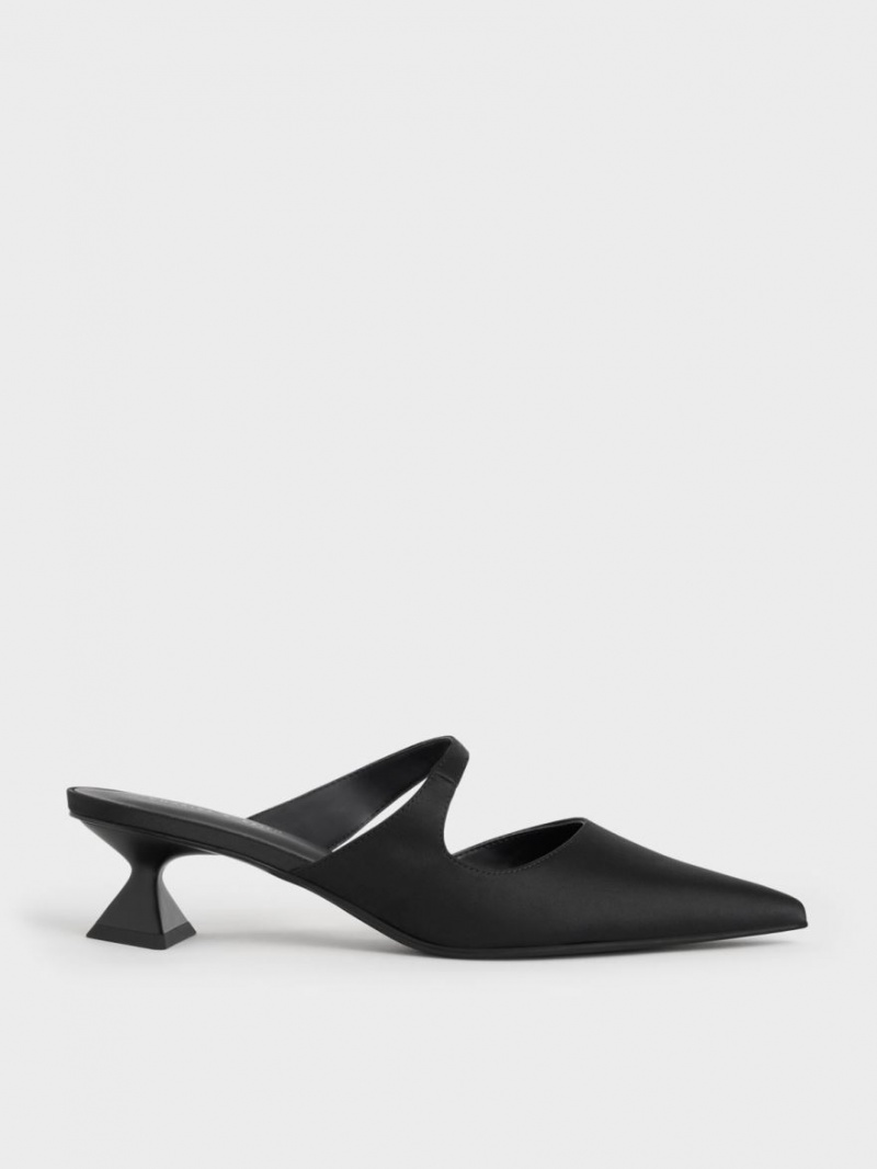 Pumps Charles & Keith Asymmetric Sculptural Heel Negrii | 923OIQECV