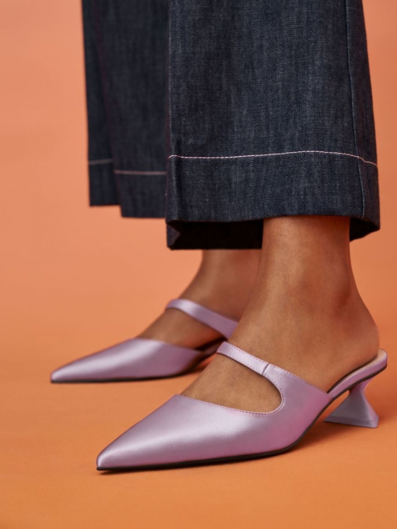 Pumps Charles & Keith Asymmetric Sculptural Heel Violet | 652YSGVBJ