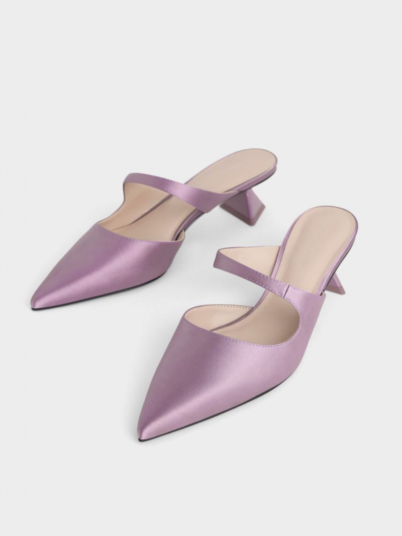 Pumps Charles & Keith Asymmetric Sculptural Heel Violet | 652YSGVBJ