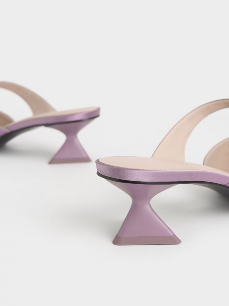 Pumps Charles & Keith Asymmetric Sculptural Heel Violet | 652YSGVBJ