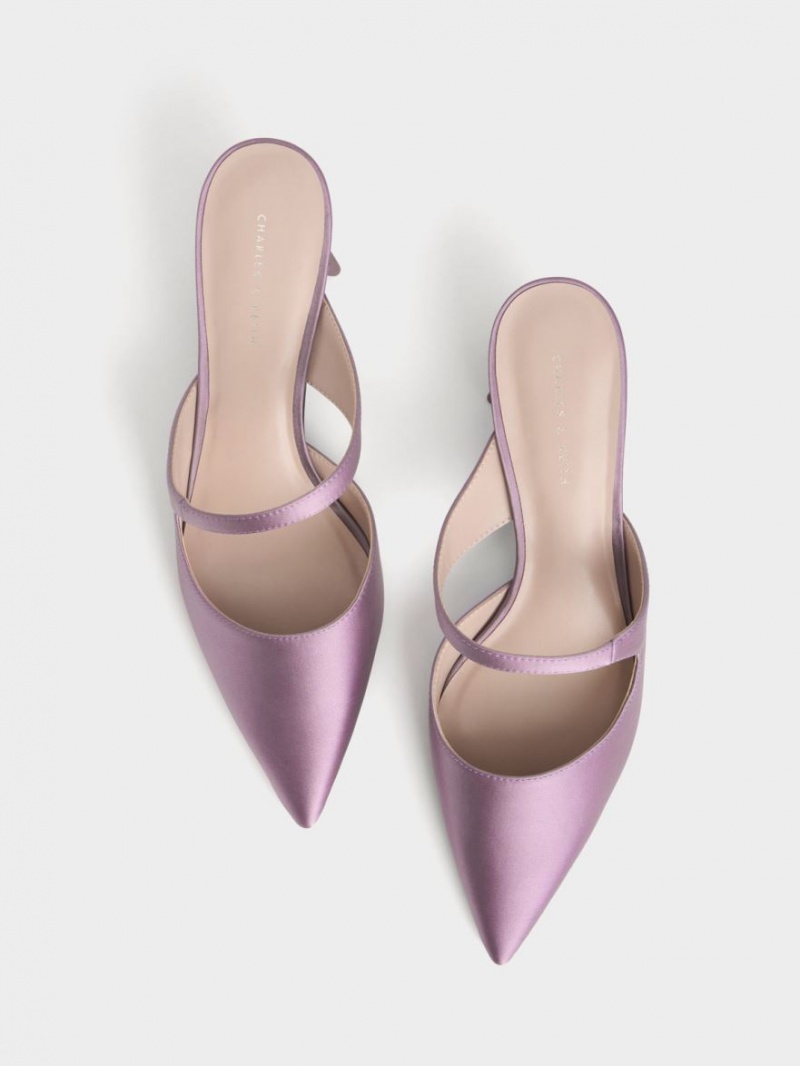 Pumps Charles & Keith Asymmetric Sculptural Heel Violet | 652YSGVBJ