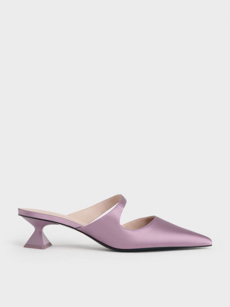 Pumps Charles & Keith Asymmetric Sculptural Heel Violet | 652YSGVBJ