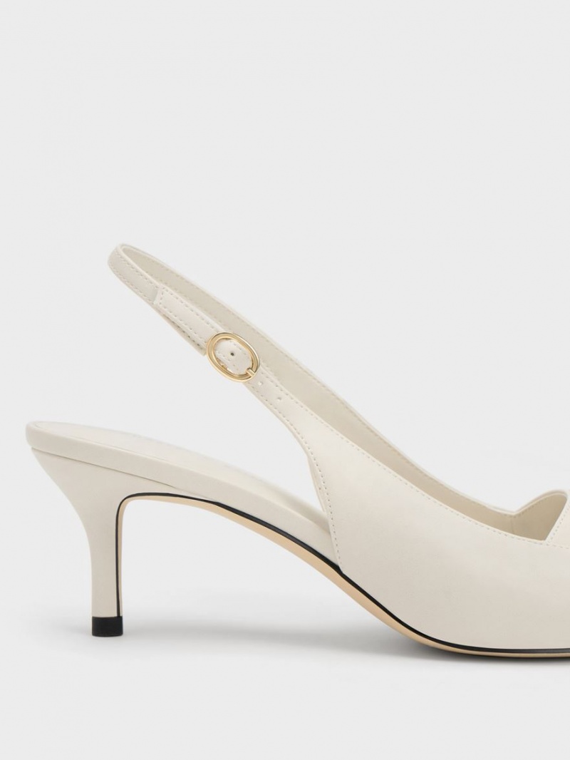 Pumps Charles & Keith Avani Grosolan Chain-Embellished Slingback Albi | 380EUVPWH