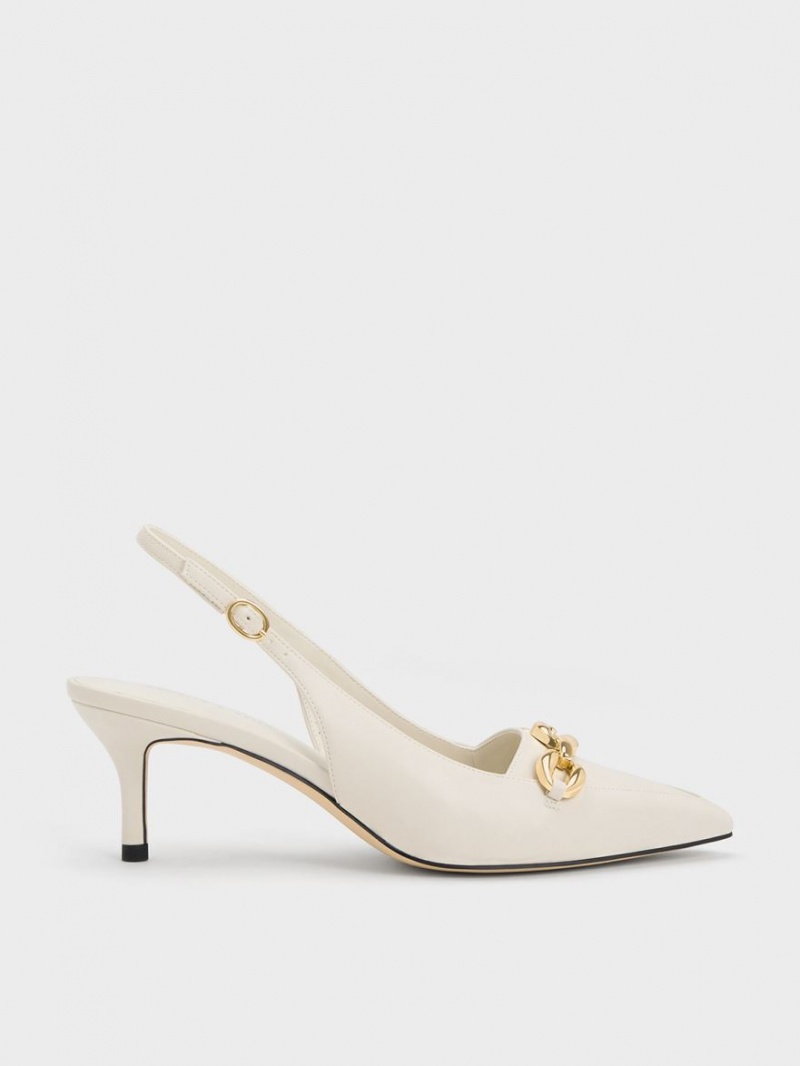Pumps Charles & Keith Avani Grosolan Chain-Embellished Slingback Albi | 380EUVPWH