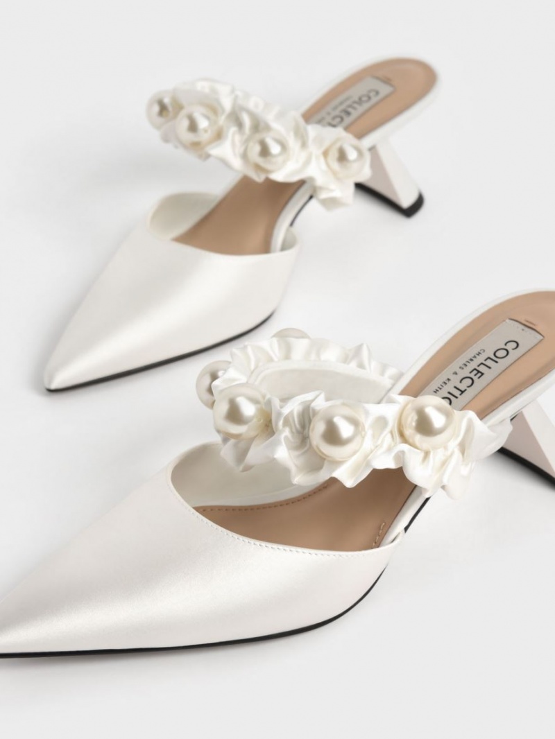 Pumps Charles & Keith Blythe Bead Embellished Satin Albi | 806ERWQSK
