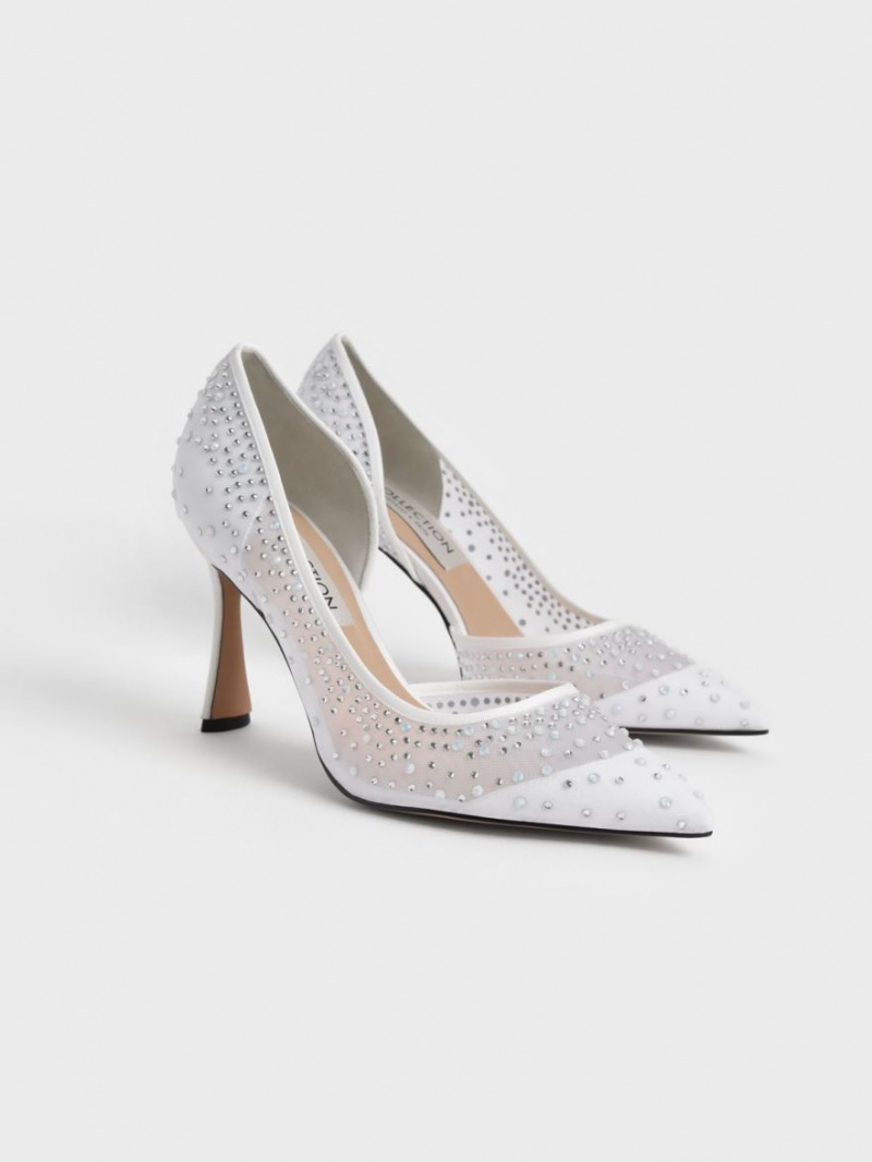 Pumps Charles & Keith Blythe Mesh Embellished Half-D'Orsay Albi | 023FIDCXP