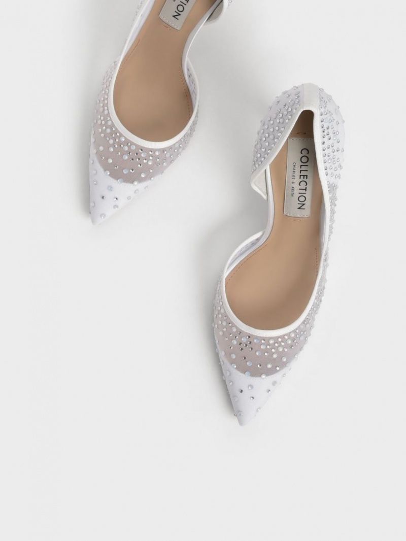 Pumps Charles & Keith Blythe Mesh Embellished Half-D'Orsay Albi | 023FIDCXP