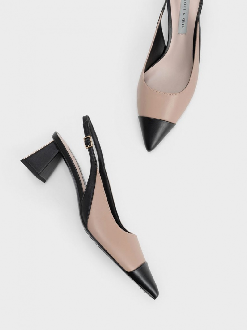 Pumps Charles & Keith Bombeu Cap Slingback Bej | 137PIEMDR