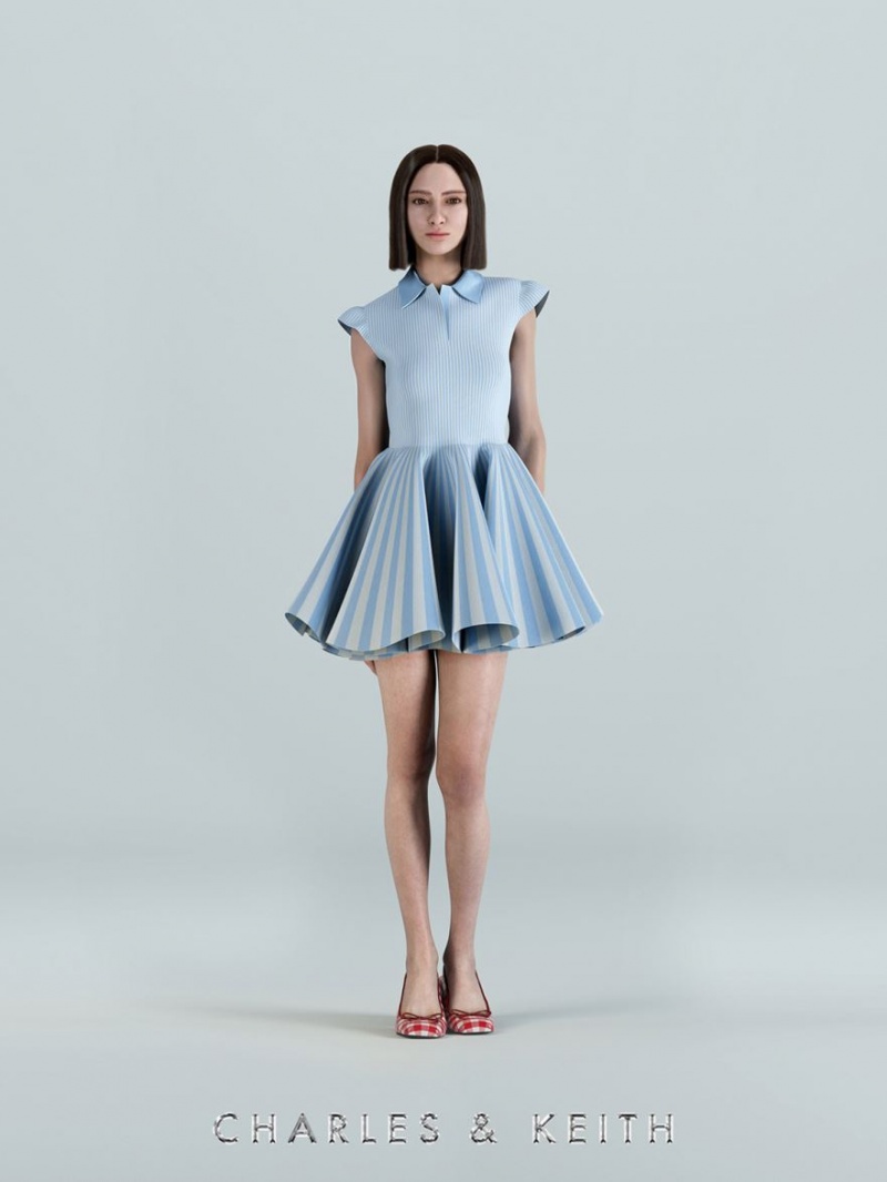 Pumps Charles & Keith Bow Checkered Slingback Colorati | 042ZOKQYJ