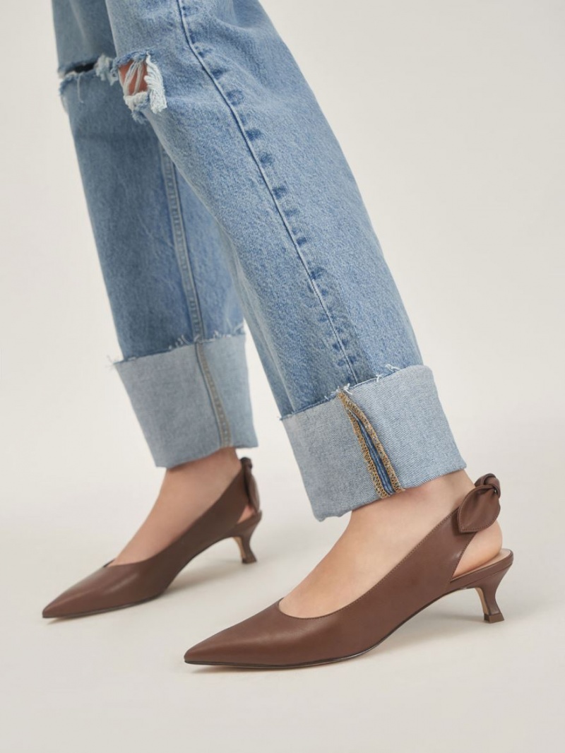 Pumps Charles & Keith Bow Slingback Maro | 329DZNURS