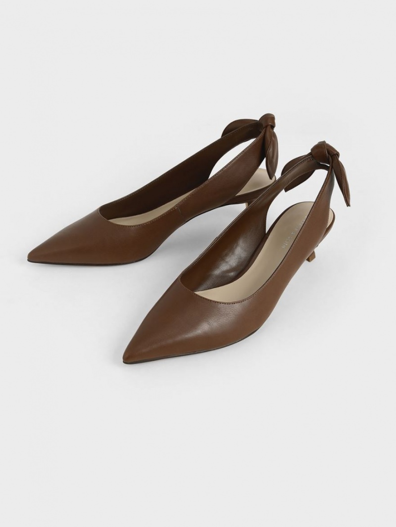 Pumps Charles & Keith Bow Slingback Maro | 329DZNURS