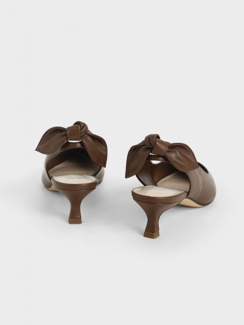Pumps Charles & Keith Bow Slingback Maro | 329DZNURS