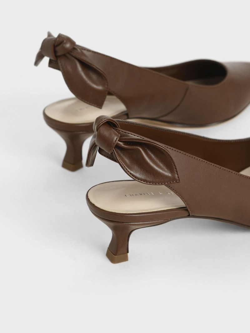 Pumps Charles & Keith Bow Slingback Maro | 329DZNURS