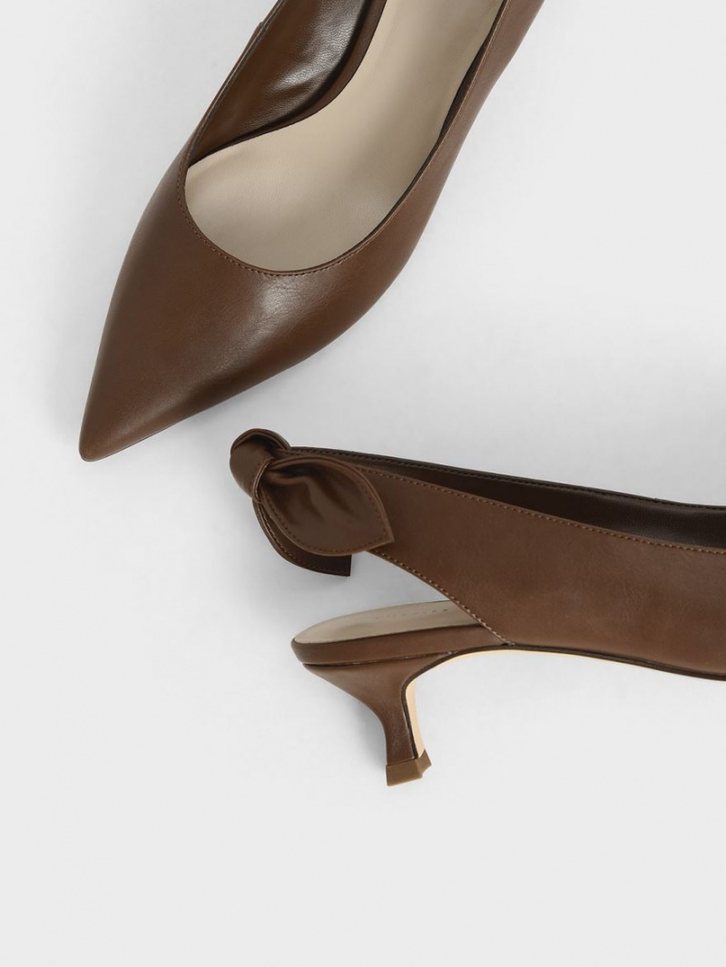 Pumps Charles & Keith Bow Slingback Maro | 329DZNURS