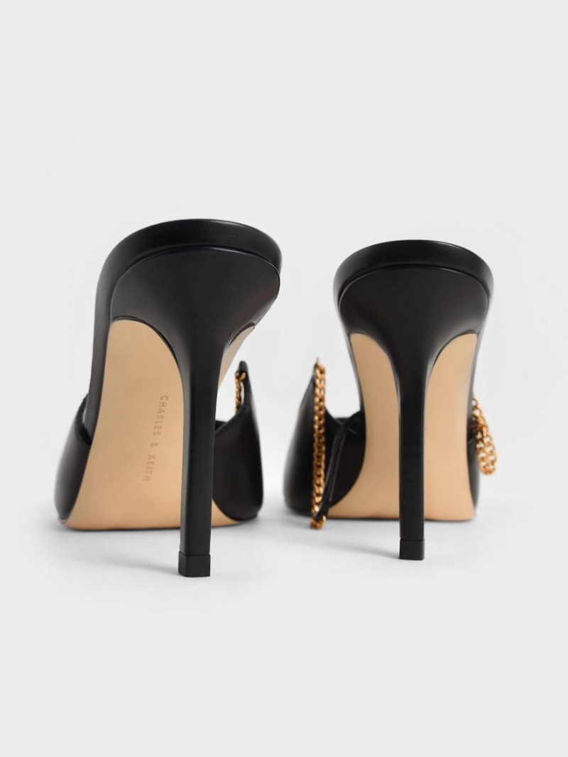 Pumps Charles & Keith Chain-Link Slingback Stiletto Negrii | 541FNTUYQ