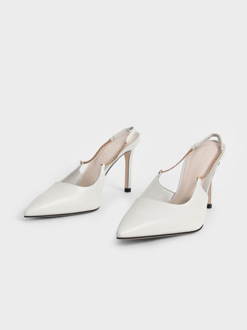 Pumps Charles & Keith Chain-Link Slingback Stiletto Albi | 085ILBXDA
