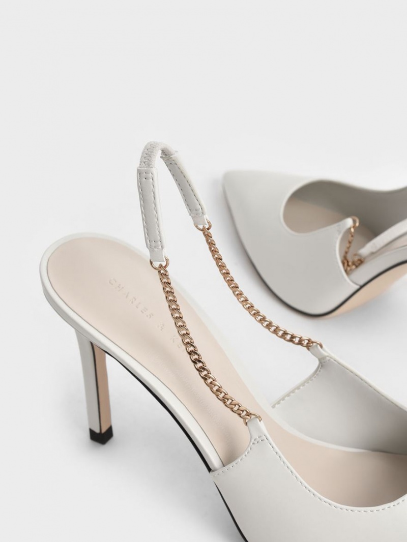 Pumps Charles & Keith Chain-Link Slingback Stiletto Albi | 085ILBXDA