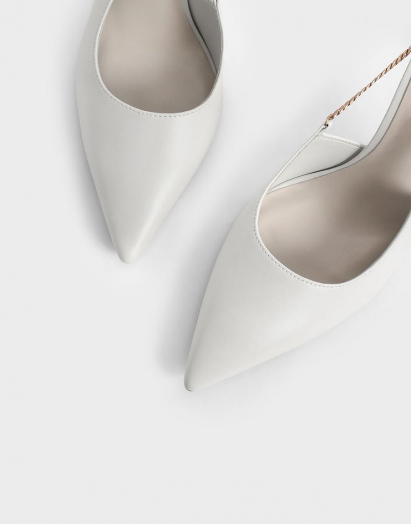 Pumps Charles & Keith Chain-Link Slingback Stiletto Albi | 085ILBXDA