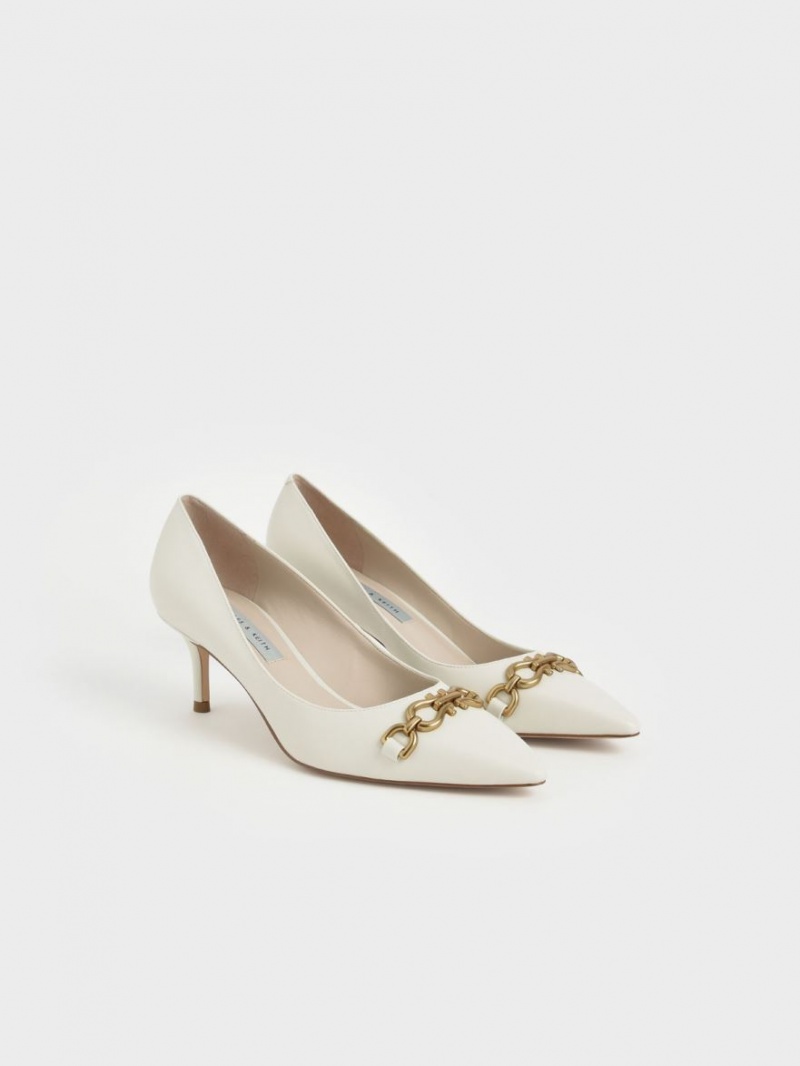 Pumps Charles & Keith Chain Link Pointed Bombeu Albi | 103VOBTFW