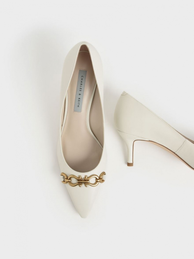 Pumps Charles & Keith Chain Link Pointed Bombeu Albi | 103VOBTFW