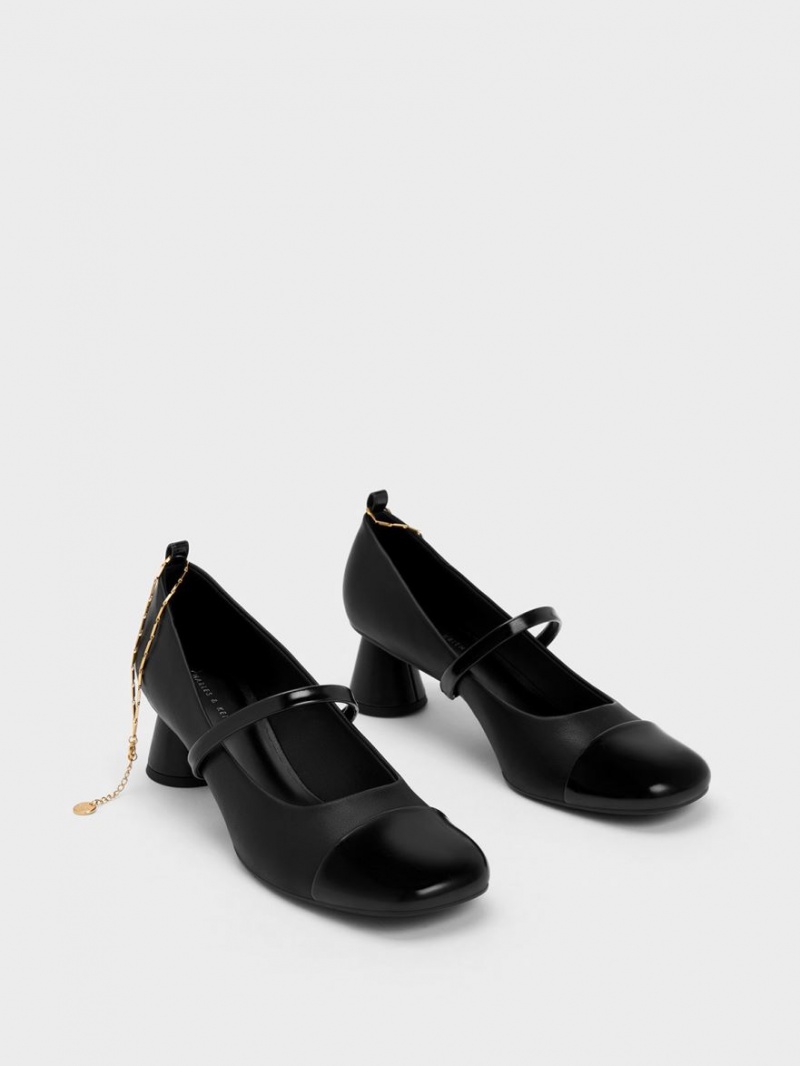 Pumps Charles & Keith Delicate Chain-Link Mary Jane Negrii | 926ZVWFCQ