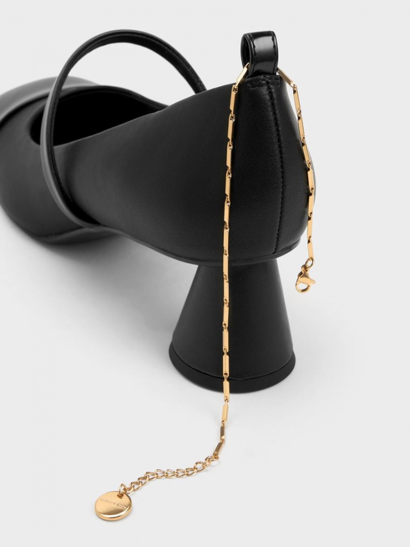 Pumps Charles & Keith Delicate Chain-Link Mary Jane Negrii | 926ZVWFCQ